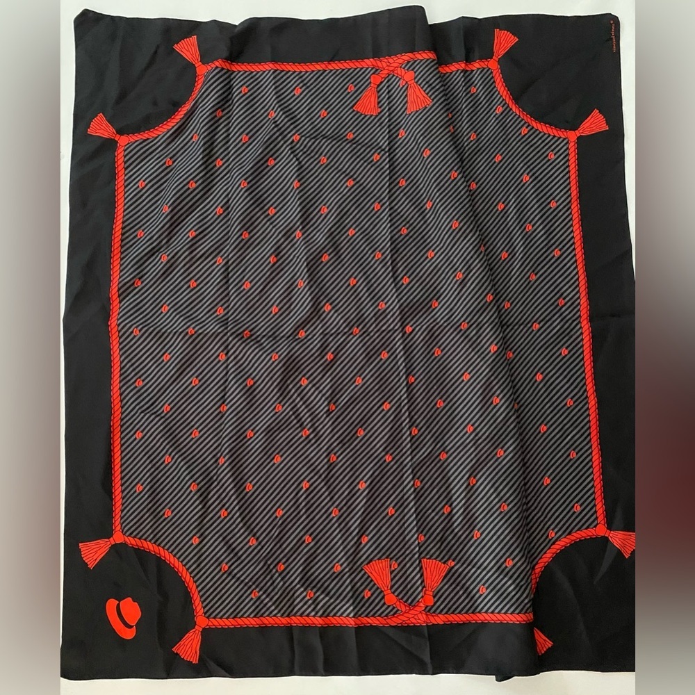 Vineyard Vines Silk Scarf Black Red